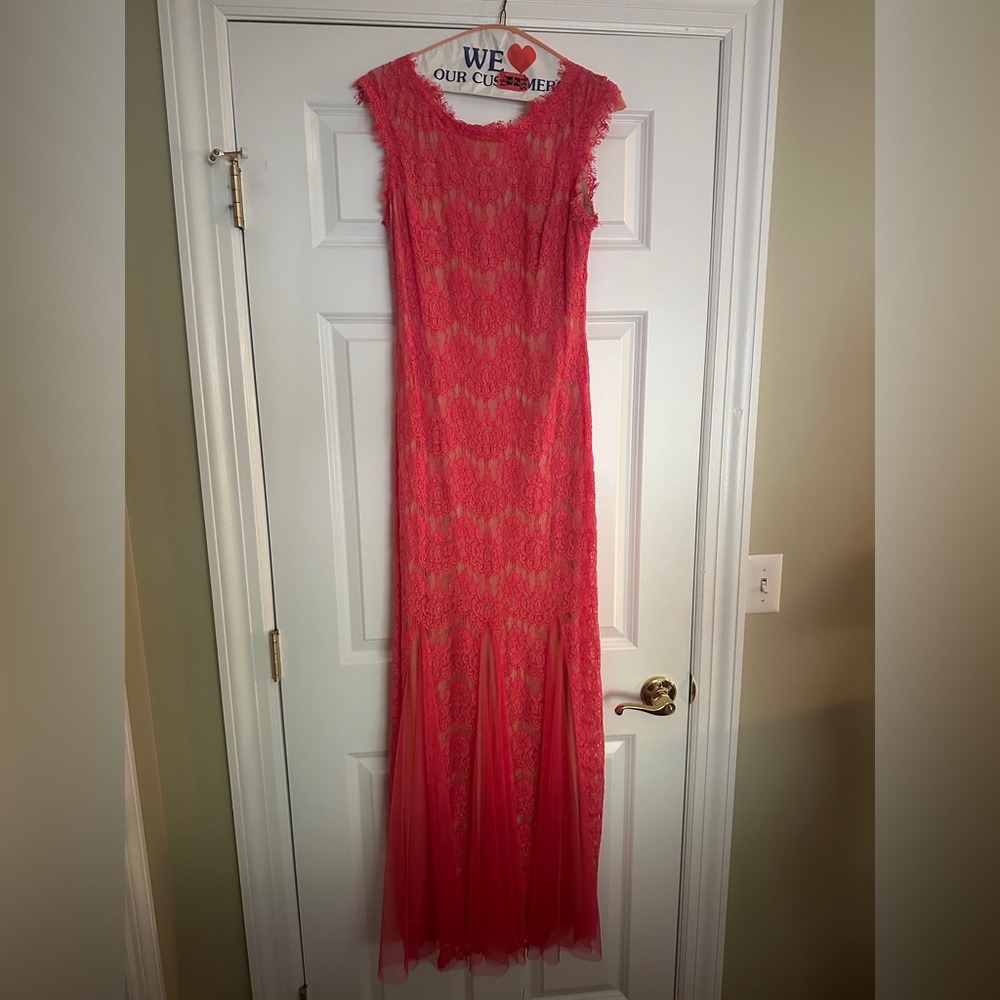 Elegant Pink Lace Gown
